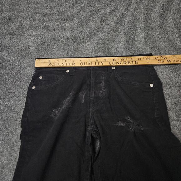 7 For All Mankind Jeans Black Distressed Bootcut Stretch Denim Grunge Style - Picture 11 of 15